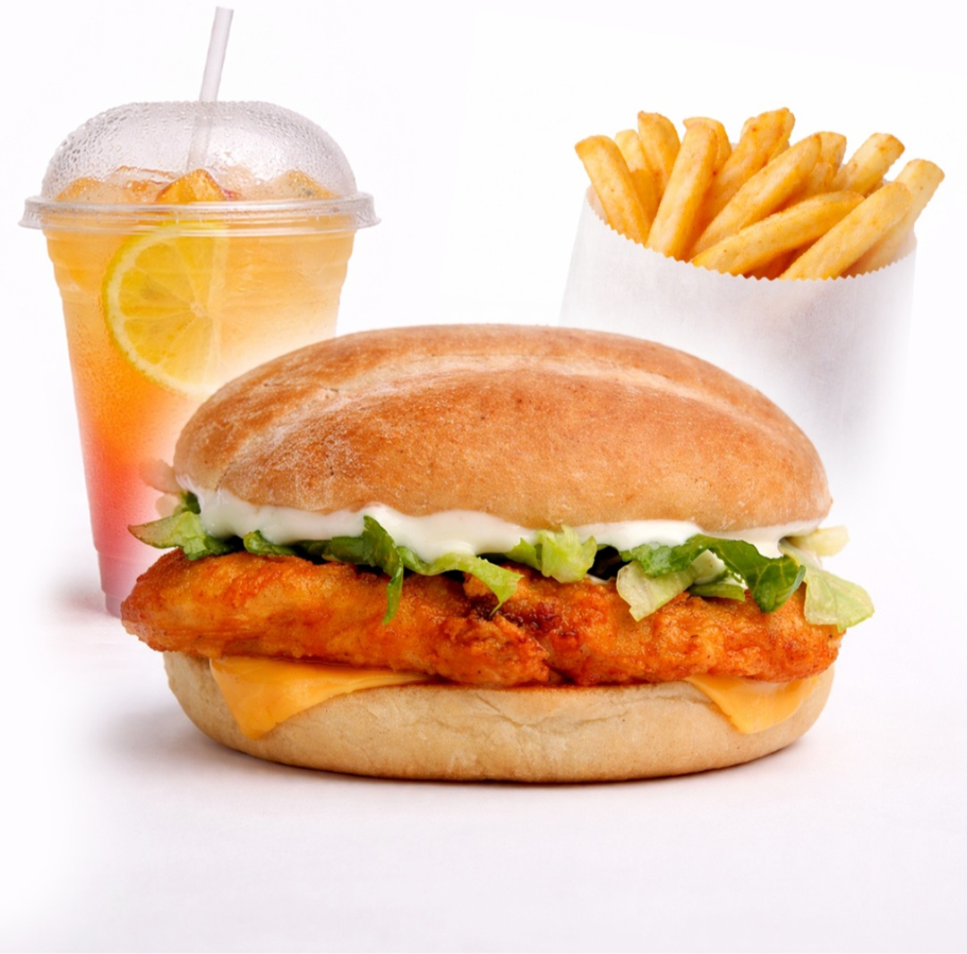 Chicken Burger + Chips + Mocktail